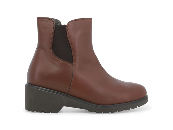 Melluso Stivaletti Zip con Elastico Tacco Medio Tomaia Pelle Marrone R35600W-240366